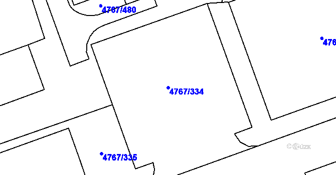 Parcela st. 4767/334 v KÚ Královo Pole, Katastrální mapa
