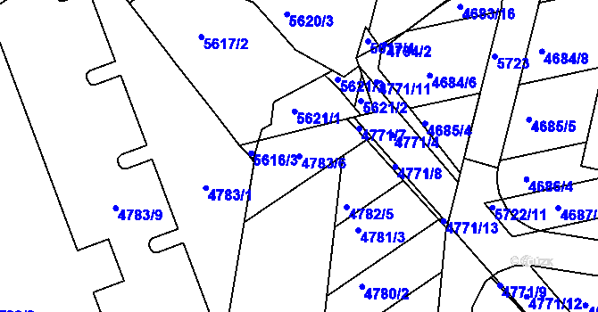 Parcela st. 4783/6 v KÚ Královo Pole, Katastrální mapa