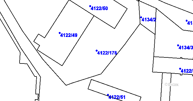 Parcela st. 4122/176 v KÚ Královo Pole, Katastrální mapa
