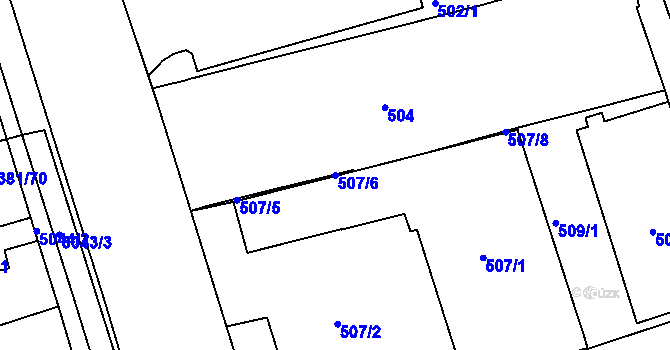 Parcela st. 507/6 v KÚ Královo Pole, Katastrální mapa