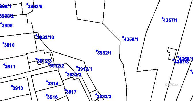 Parcela st. 3932/1 v KÚ Královo Pole, Katastrální mapa