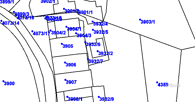 Parcela st. 3932/2 v KÚ Královo Pole, Katastrální mapa