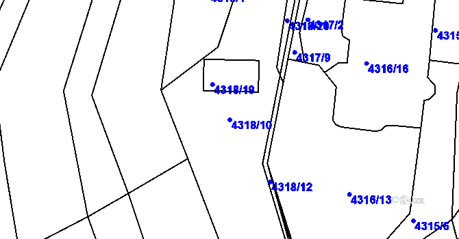 Parcela st. 4318/10 v KÚ Královo Pole, Katastrální mapa
