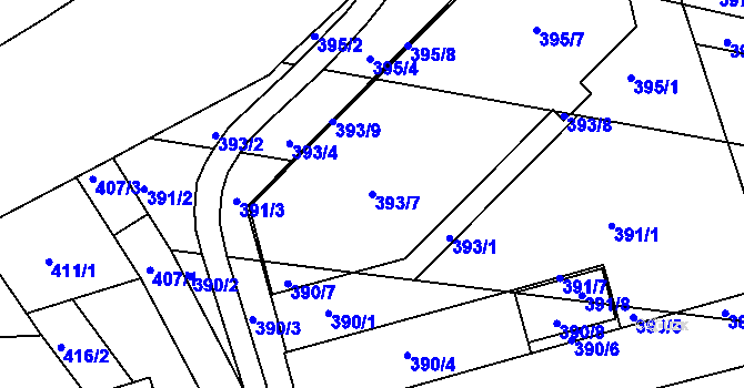 Parcela st. 393/7 v KÚ Královo Pole, Katastrální mapa
