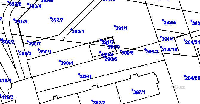 Parcela st. 390/8 v KÚ Královo Pole, Katastrální mapa
