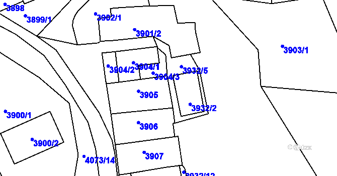 Parcela st. 3932/6 v KÚ Královo Pole, Katastrální mapa