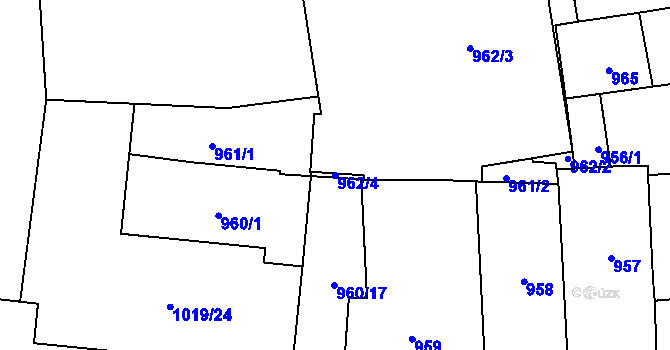 Parcela st. 962/4 v KÚ Královo Pole, Katastrální mapa