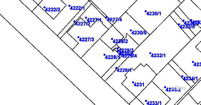Parcela st. 4228/1 v KÚ Královo Pole, Katastrální mapa