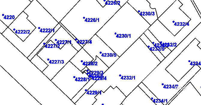 Parcela st. 4230/5 v KÚ Královo Pole, Katastrální mapa