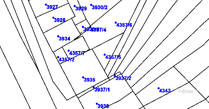Parcela st. 4357/5 v KÚ Královo Pole, Katastrální mapa