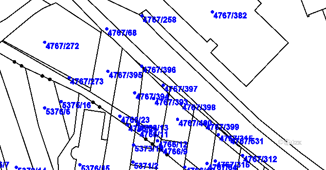 Parcela st. 4767/397 v KÚ Královo Pole, Katastrální mapa