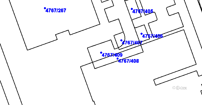 Parcela st. 4767/409 v KÚ Královo Pole, Katastrální mapa