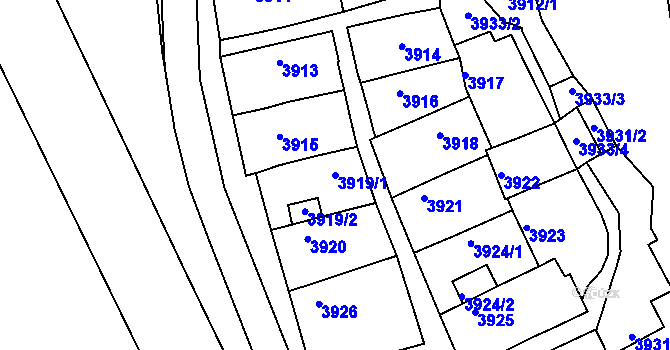 Parcela st. 3919/1 v KÚ Královo Pole, Katastrální mapa