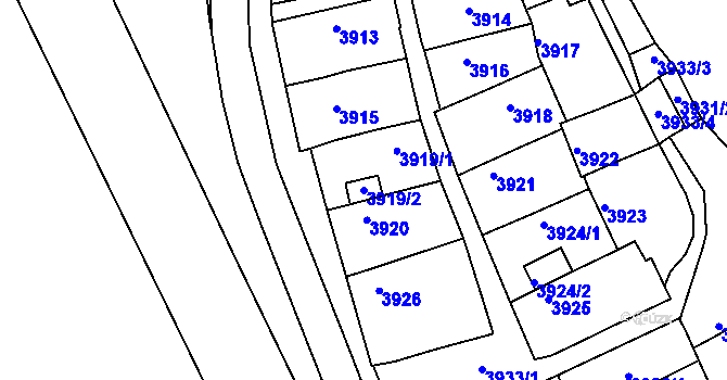 Parcela st. 3919/2 v KÚ Královo Pole, Katastrální mapa