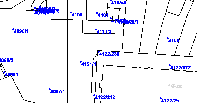 Parcela st. 4122/230 v KÚ Královo Pole, Katastrální mapa