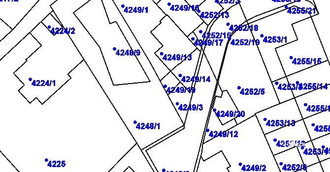 Parcela st. 4249/19 v KÚ Královo Pole, Katastrální mapa