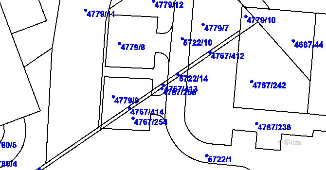 Parcela st. 4767/413 v KÚ Královo Pole, Katastrální mapa