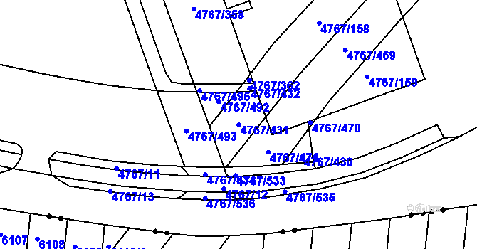 Parcela st. 4767/431 v KÚ Královo Pole, Katastrální mapa