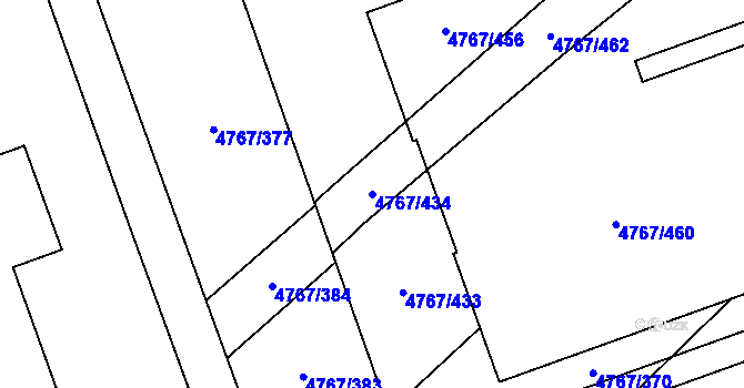Parcela st. 4767/434 v KÚ Královo Pole, Katastrální mapa