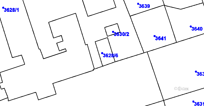 Parcela st. 3628/6 v KÚ Královo Pole, Katastrální mapa