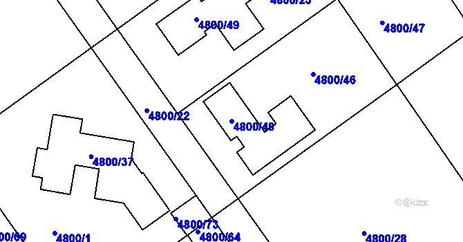 Parcela st. 4800/48 v KÚ Královo Pole, Katastrální mapa