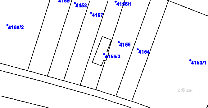 Parcela st. 4156/3 v KÚ Královo Pole, Katastrální mapa