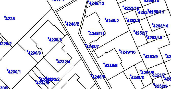 Parcela st. 4248/7 v KÚ Královo Pole, Katastrální mapa