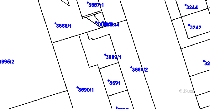 Parcela st. 3689/1 v KÚ Královo Pole, Katastrální mapa