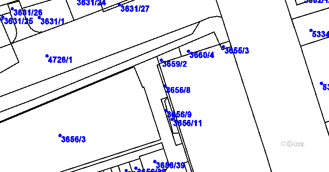 Parcela st. 3656/8 v KÚ Královo Pole, Katastrální mapa