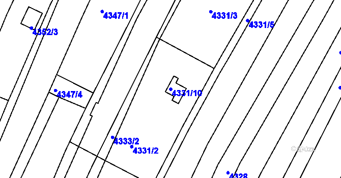 Parcela st. 4331/10 v KÚ Královo Pole, Katastrální mapa