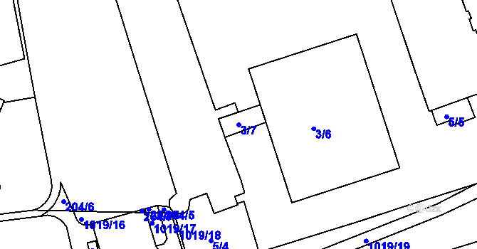 Parcela st. 3/7 v KÚ Královo Pole, Katastrální mapa