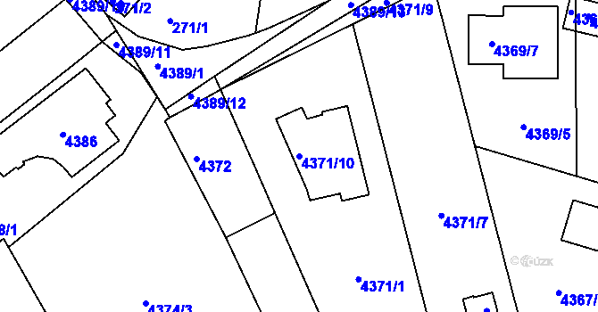 Parcela st. 4371/10 v KÚ Královo Pole, Katastrální mapa