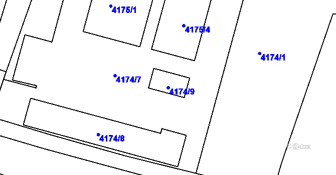 Parcela st. 4174/9 v KÚ Královo Pole, Katastrální mapa