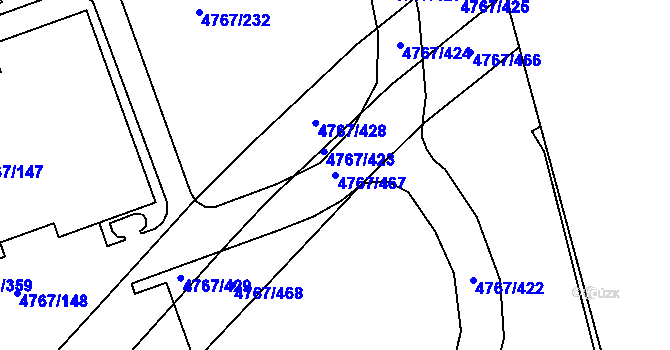 Parcela st. 4767/467 v KÚ Královo Pole, Katastrální mapa