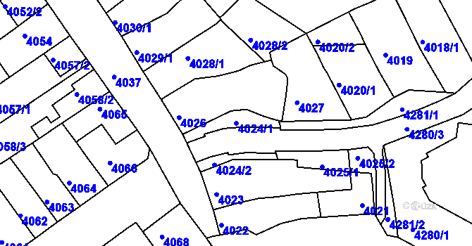Parcela st. 4024/1 v KÚ Královo Pole, Katastrální mapa