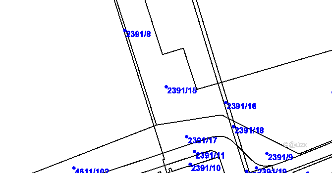 Parcela st. 2391/15 v KÚ Královo Pole, Katastrální mapa