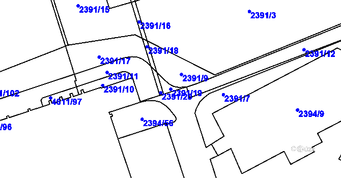 Parcela st. 2391/19 v KÚ Královo Pole, Katastrální mapa
