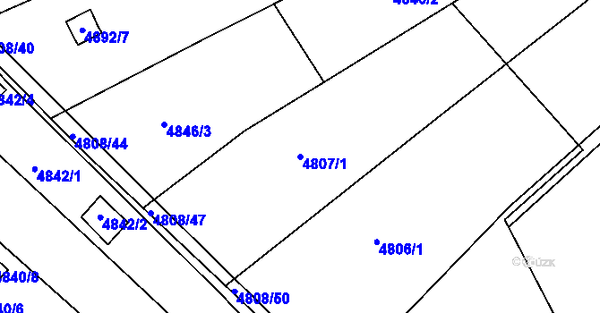 Parcela st. 4807/1 v KÚ Královo Pole, Katastrální mapa