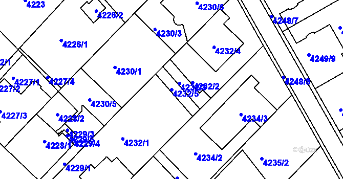 Parcela st. 4232/5 v KÚ Královo Pole, Katastrální mapa