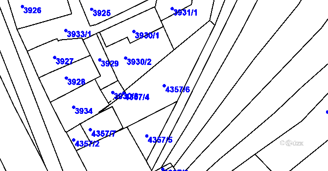 Parcela st. 4357/6 v KÚ Královo Pole, Katastrální mapa