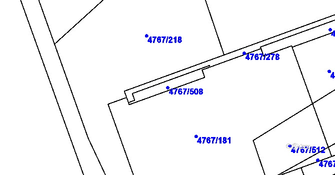 Parcela st. 4767/508 v KÚ Královo Pole, Katastrální mapa