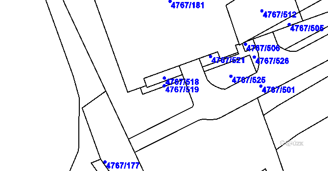 Parcela st. 4767/519 v KÚ Královo Pole, Katastrální mapa