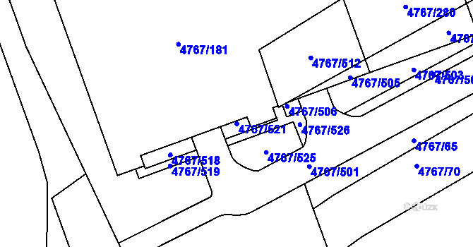 Parcela st. 4767/521 v KÚ Královo Pole, Katastrální mapa