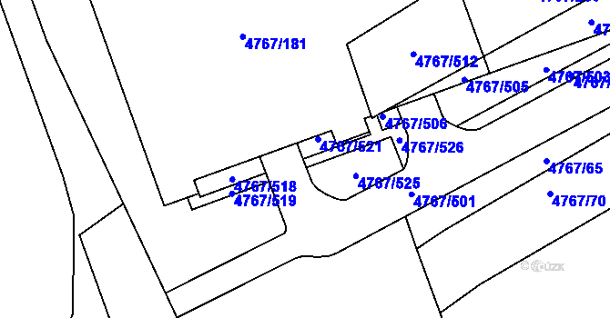 Parcela st. 4767/522 v KÚ Královo Pole, Katastrální mapa