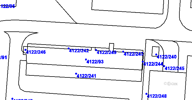 Parcela st. 4122/249 v KÚ Královo Pole, Katastrální mapa