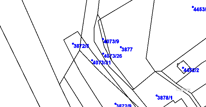 Parcela st. 4073/26 v KÚ Královo Pole, Katastrální mapa