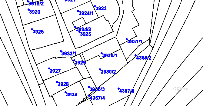 Parcela st. 3930/1 v KÚ Královo Pole, Katastrální mapa