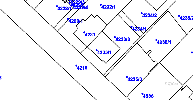 Parcela st. 4233/1 v KÚ Královo Pole, Katastrální mapa