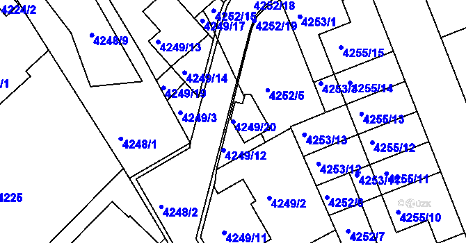 Parcela st. 4249/20 v KÚ Královo Pole, Katastrální mapa