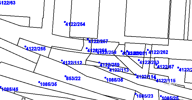 Parcela st. 4122/258 v KÚ Královo Pole, Katastrální mapa